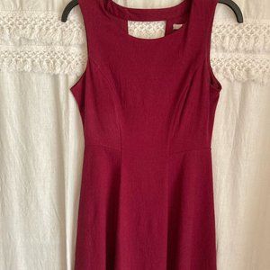 LC Lauren Conrad Red Textured Fit and Flare Dress